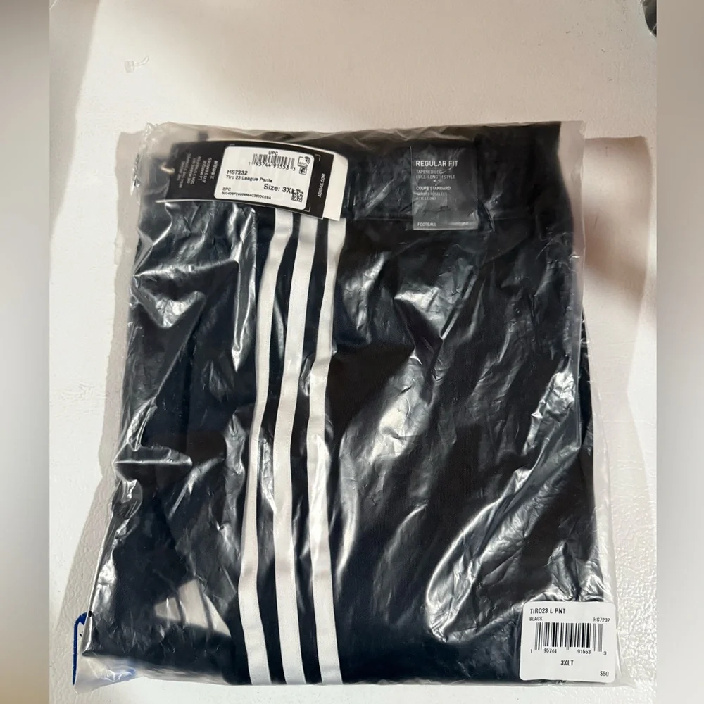 Adidas Black Joggers with White Accents